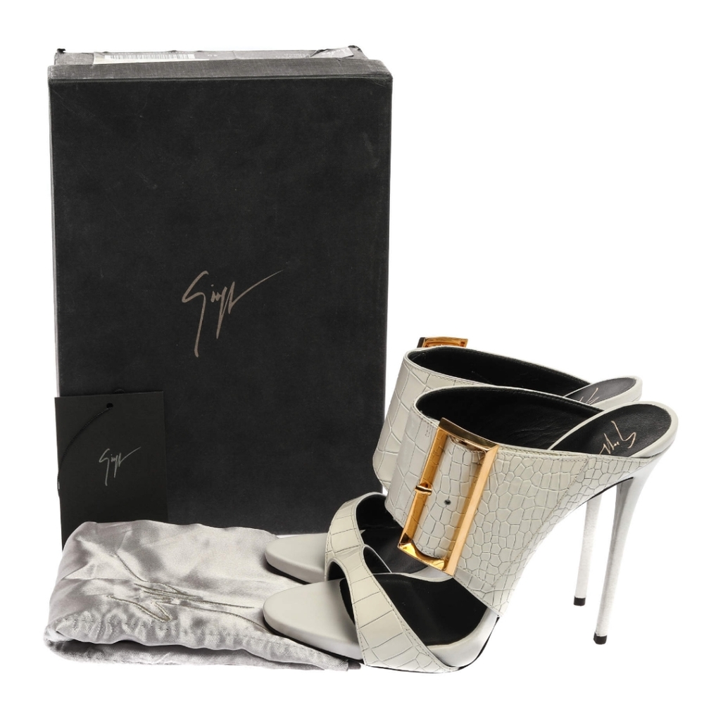 Giuseppe Zanotti white croc Embossed leather